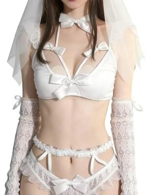 Sexy wedding lingerie lace wedding dress sexy transparent princess set cosplay uniform transparent nightgown set erotic lingerie