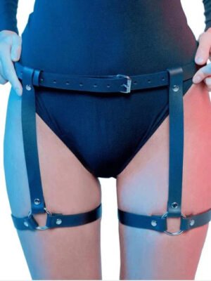 New punk leather belt suspender lingerie gothic garter belt