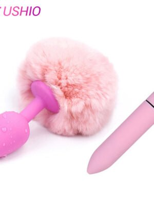 Silicone Anal Plug Vibrator Rabbit Tail Butt Plug Vagina Vibrators Anal Sex Toys for Woman Men Gay Adults Intimate Goods