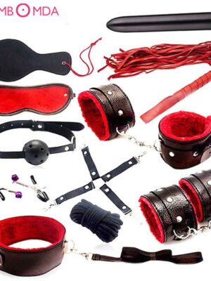 Sex shop Dildo Vibrator bullet with Bondage Set Sexy toys handcuff and Whip female Pussy sex intimate Goods sex Toys for adults